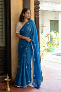Kalindi — Blue Mul Cotton Saree