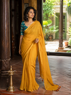 Kusum — Marigold Mul Cotton Saree