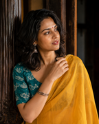 Kusum — Marigold Mul Cotton Saree