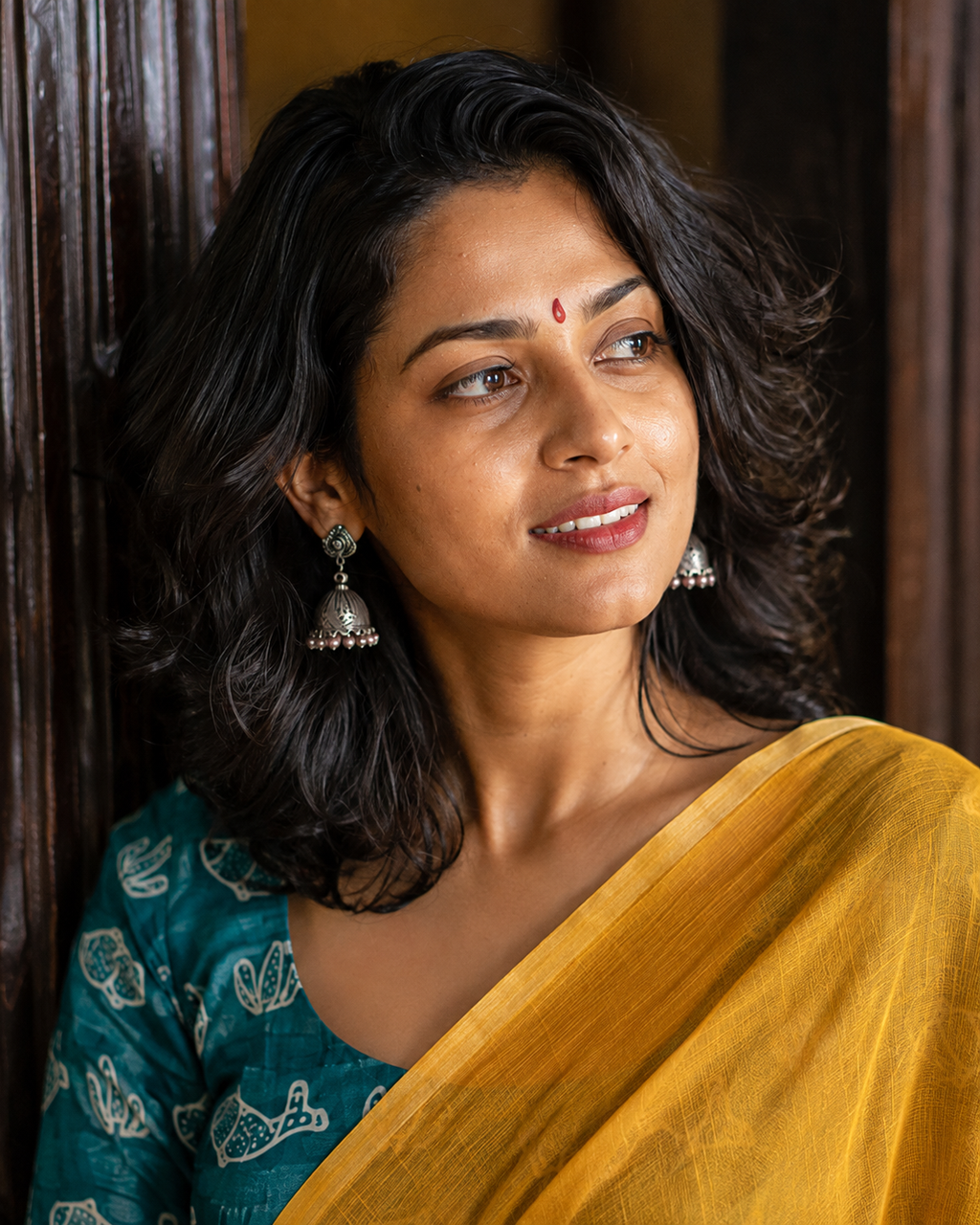 Kusum — Marigold Mul Cotton Saree