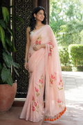 Alpana — Peach Tulip Mul Cotton Saree