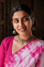 Gulaal — Rose Pink Shibori Tie-Dye Cotton Saree