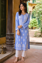 Asmani — Blue Chikankari Modal Kurta
