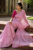 Nazneen — Hand-Embroidered Full Jaal Chikankari Saree