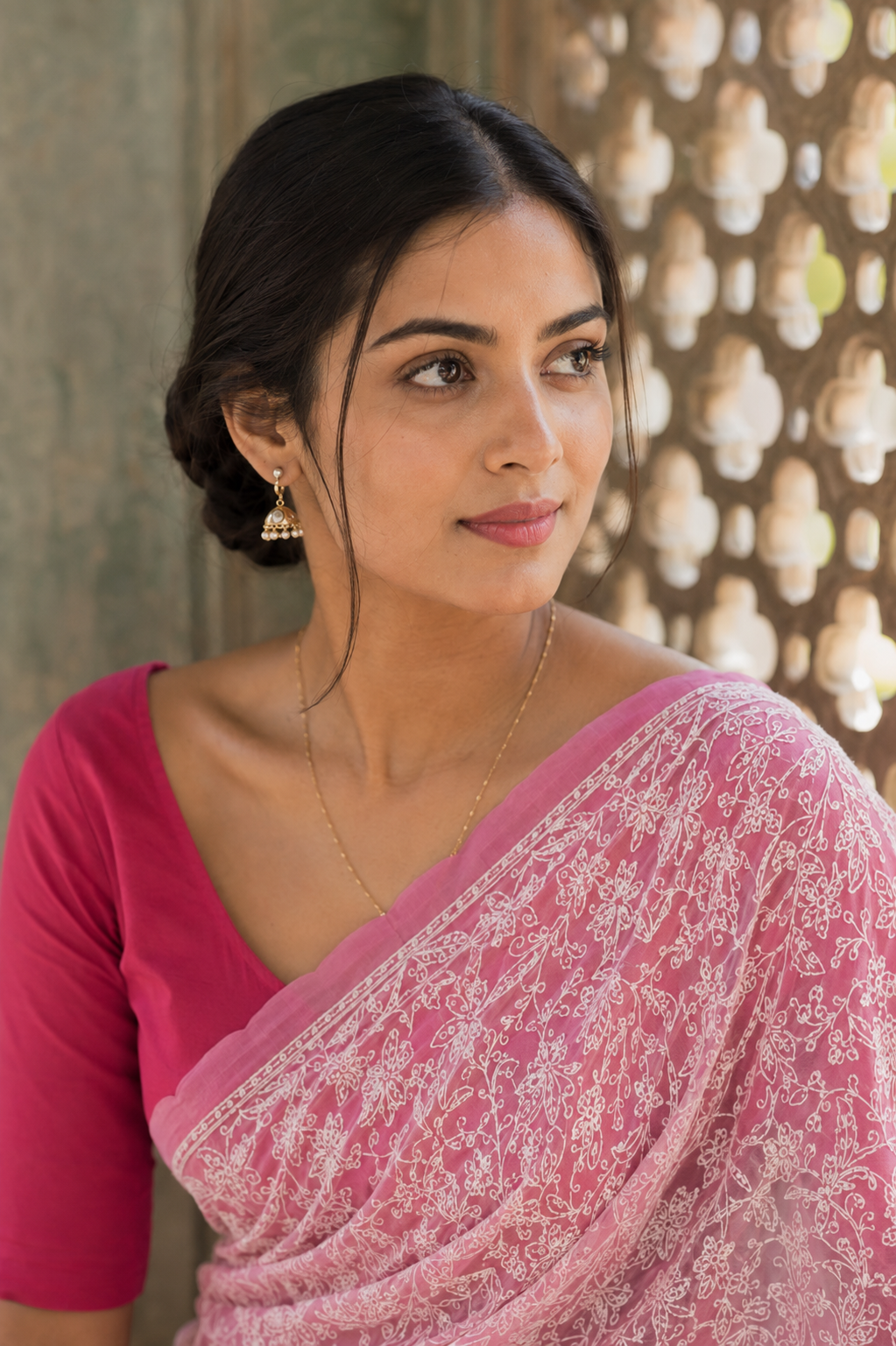 Nazneen — Hand-Embroidered Full Jaal Chikankari Saree