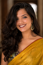 Kanchan — Mustard-Gold Tissue Saree with Red Selvedge | Awadhalaya