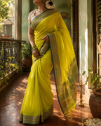Roshni — Raw Mango Mulmul Cotton Saree