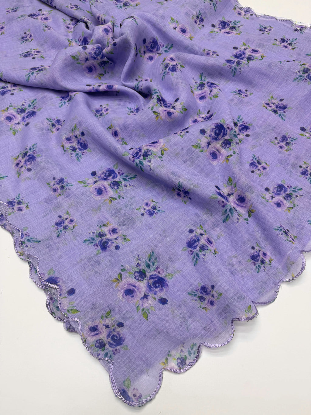 Neerja — Lavender Bloom Linen Saree
