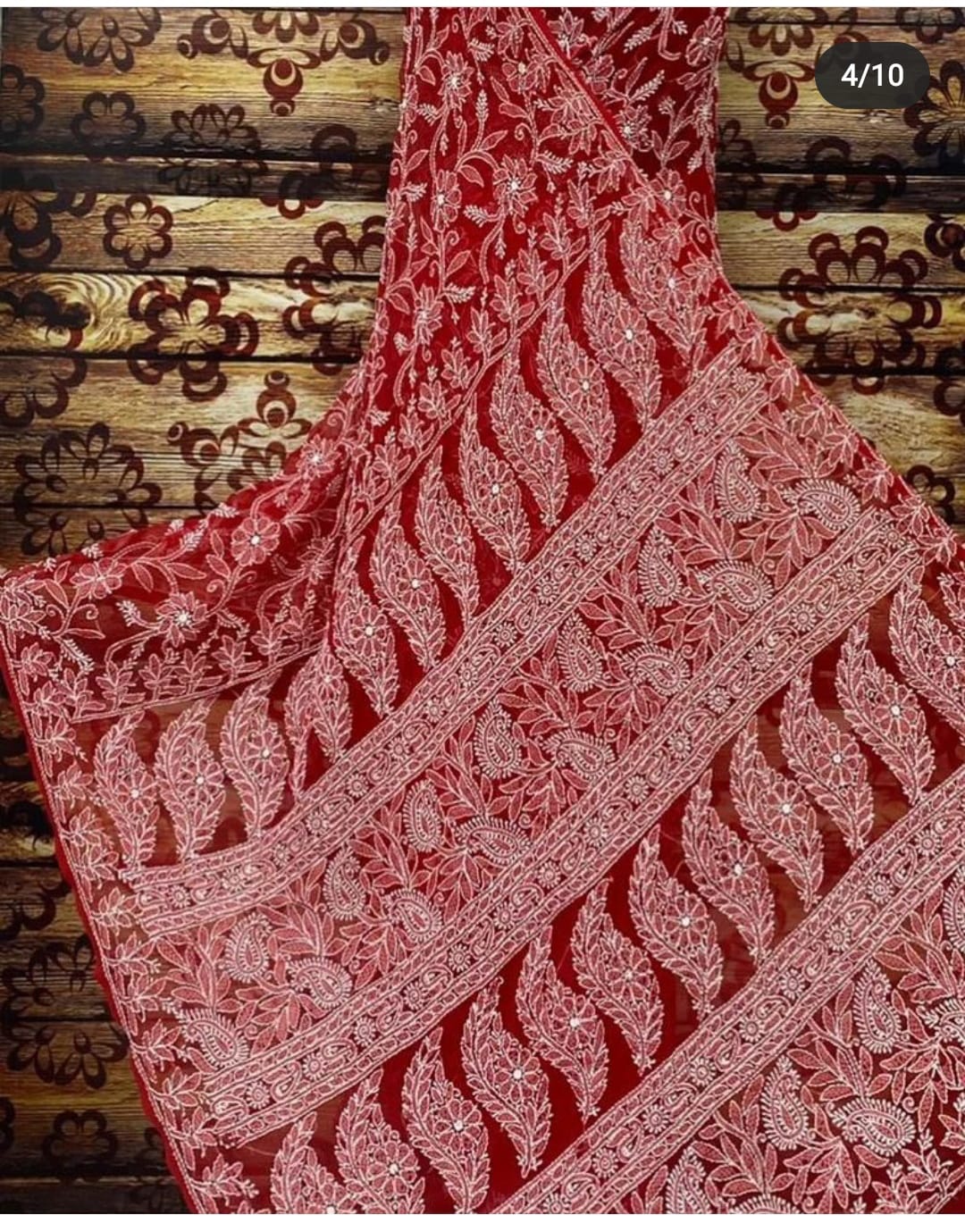 Sudha full jaal chikankari saree