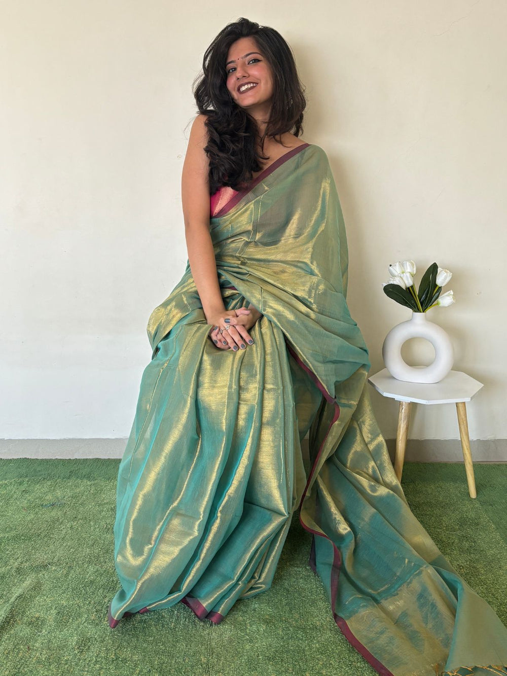Swayamprabha raga tissue saree