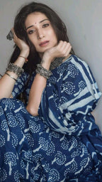 Nelanjna indigo cotton saree
