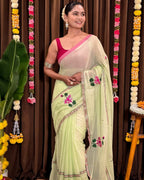 Shrija hand-painted mul saree