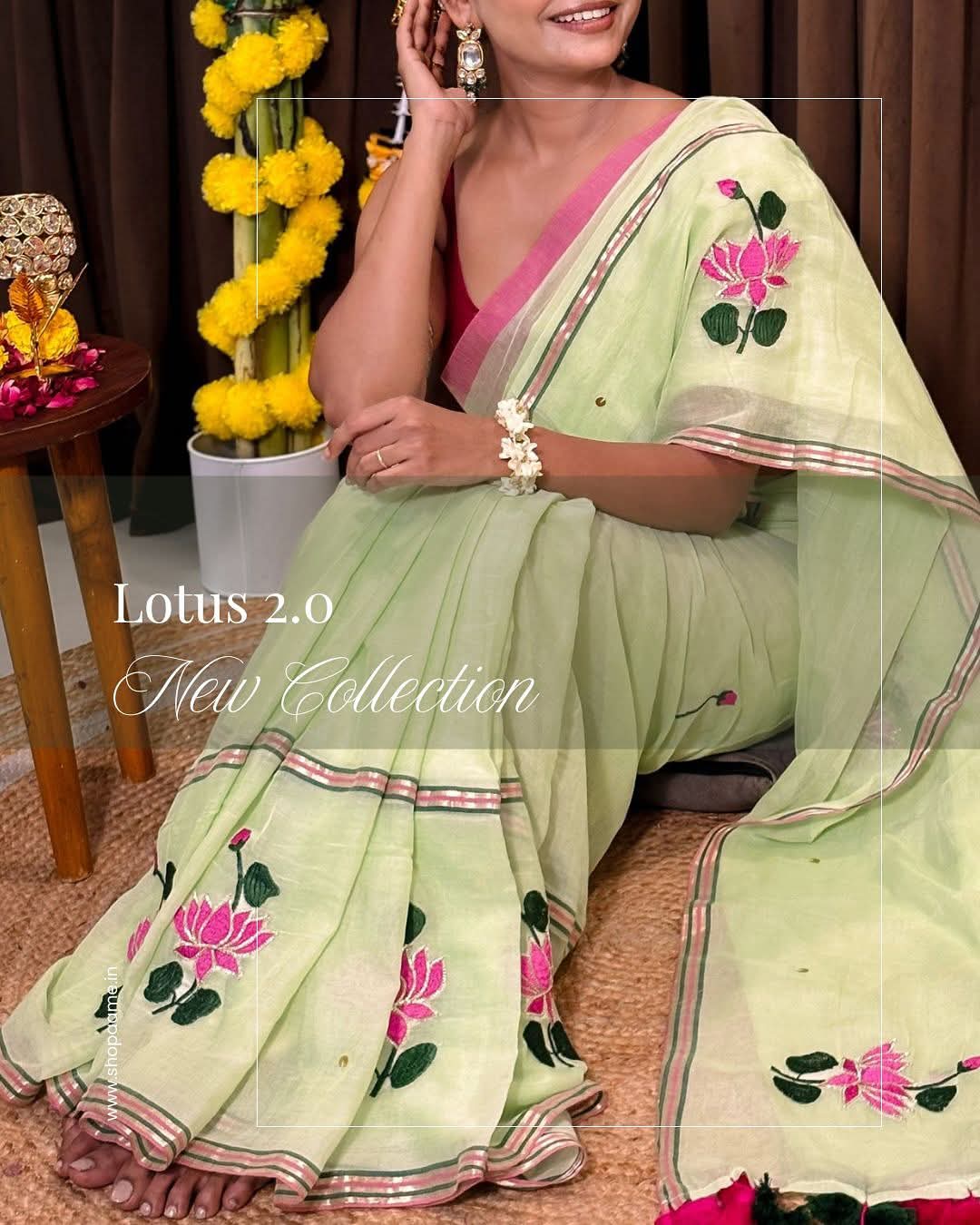 Shrija hand-painted mul saree