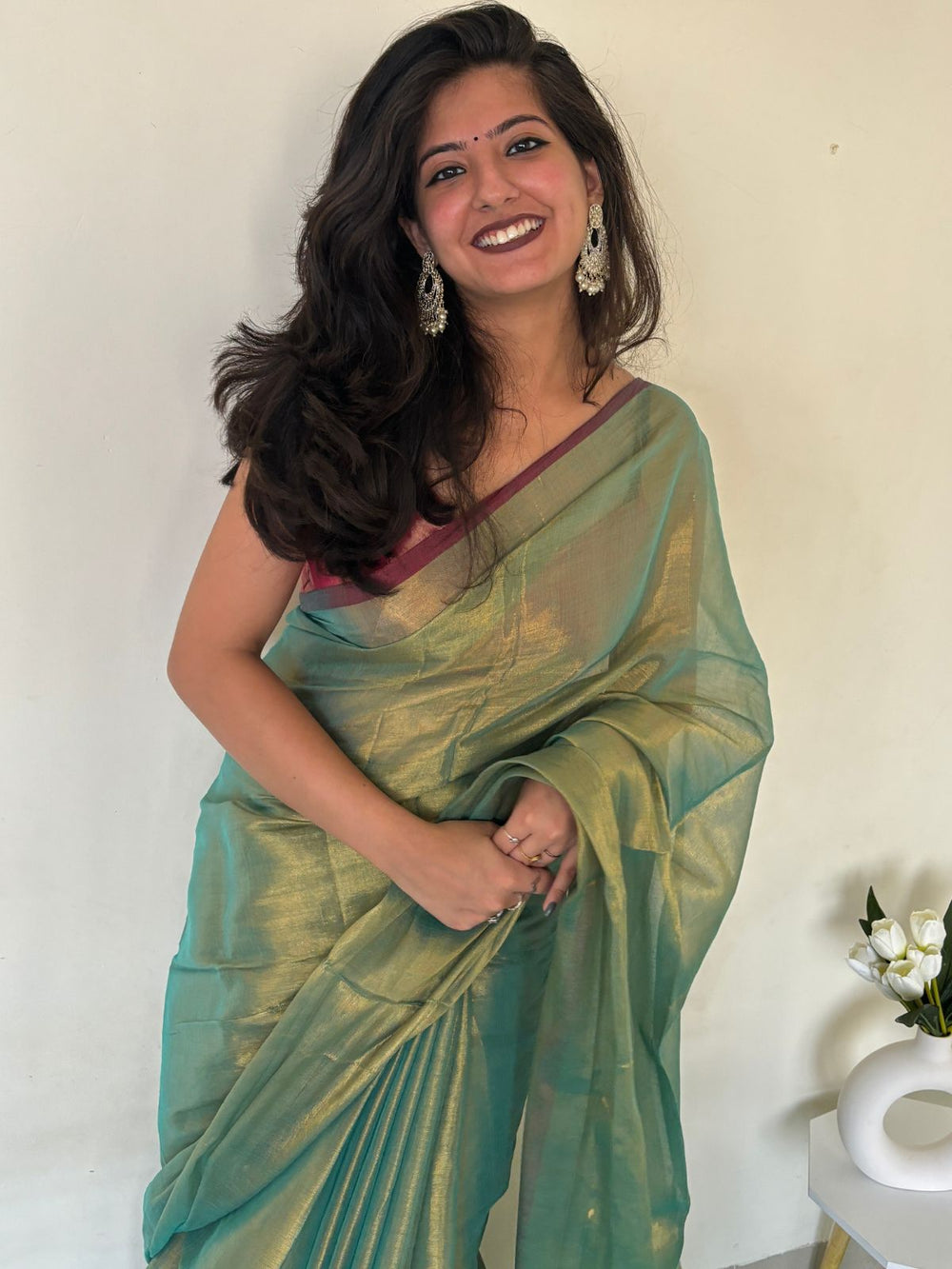 Swayamprabha raga tissue saree