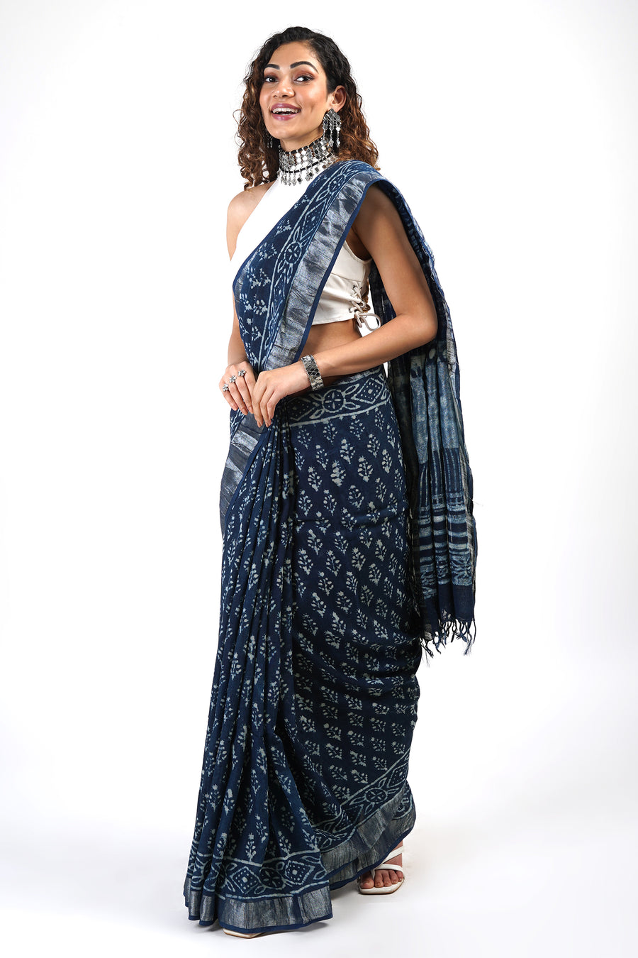 Kaanti  linen saree