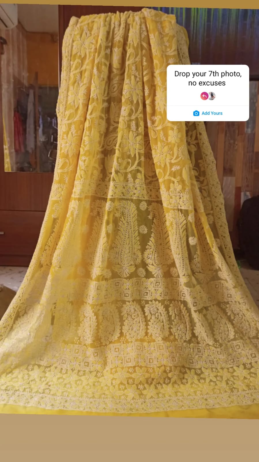 Sudha full jaal chikankari saree