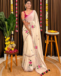Shrija hand-painted mul saree