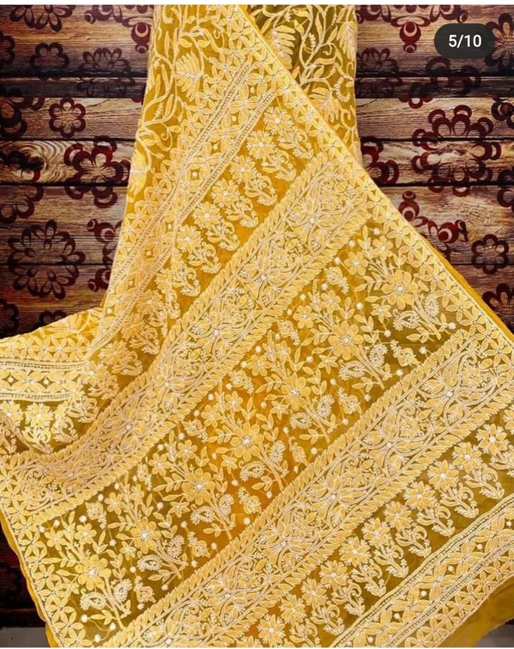 Sudha full jaal chikankari saree