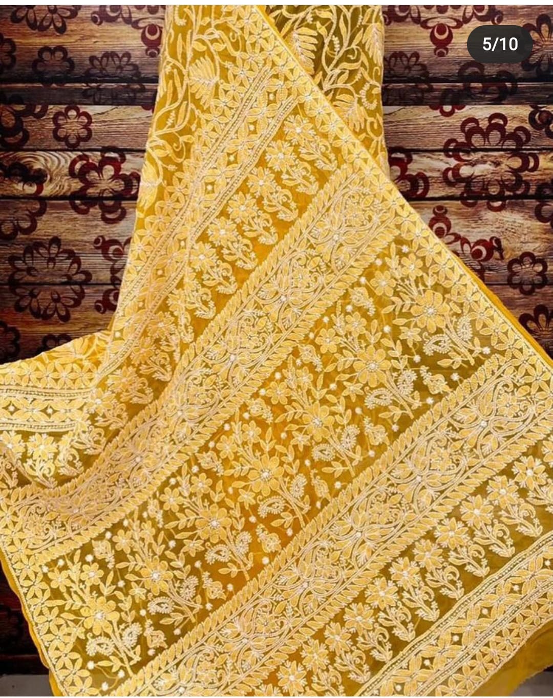 Sudha full jaal chikankari saree