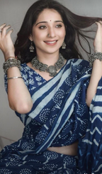 Nelanjna indigo cotton saree