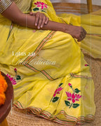 Shrija hand-painted mul saree