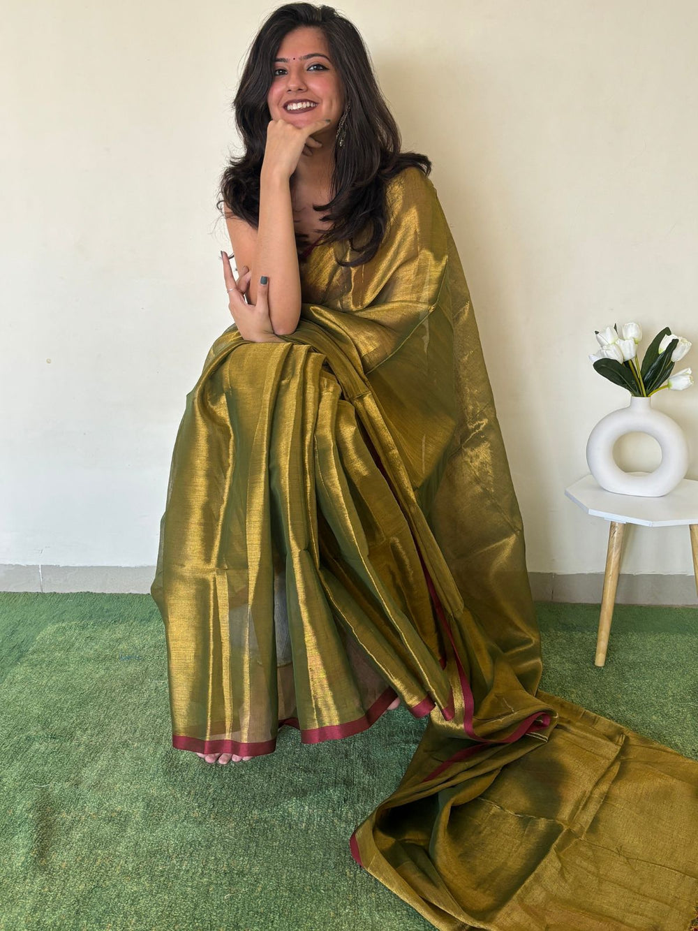 Swayamprabha raga tissue saree