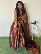 Swayamprabha raga tissue saree