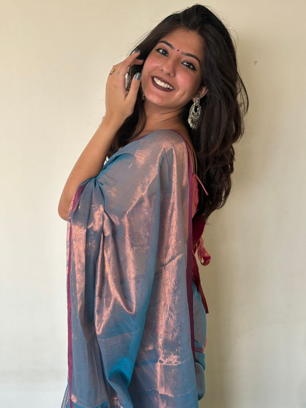 Swayamprabha raga tissue saree