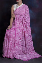 Sudha full jaal chikankari saree